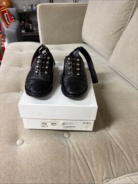 Balenciaga Black Studded Slingback Flats